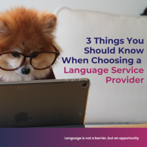 Dog browsing for a language service provider